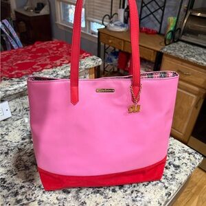 Vintage Juicy Couture Pink and Red Tote Bag